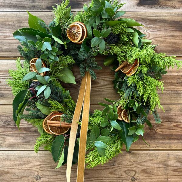 Golden Clementine Hanging Wreath
