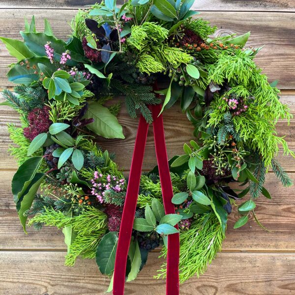 Pink Heath Hanging Wreath
