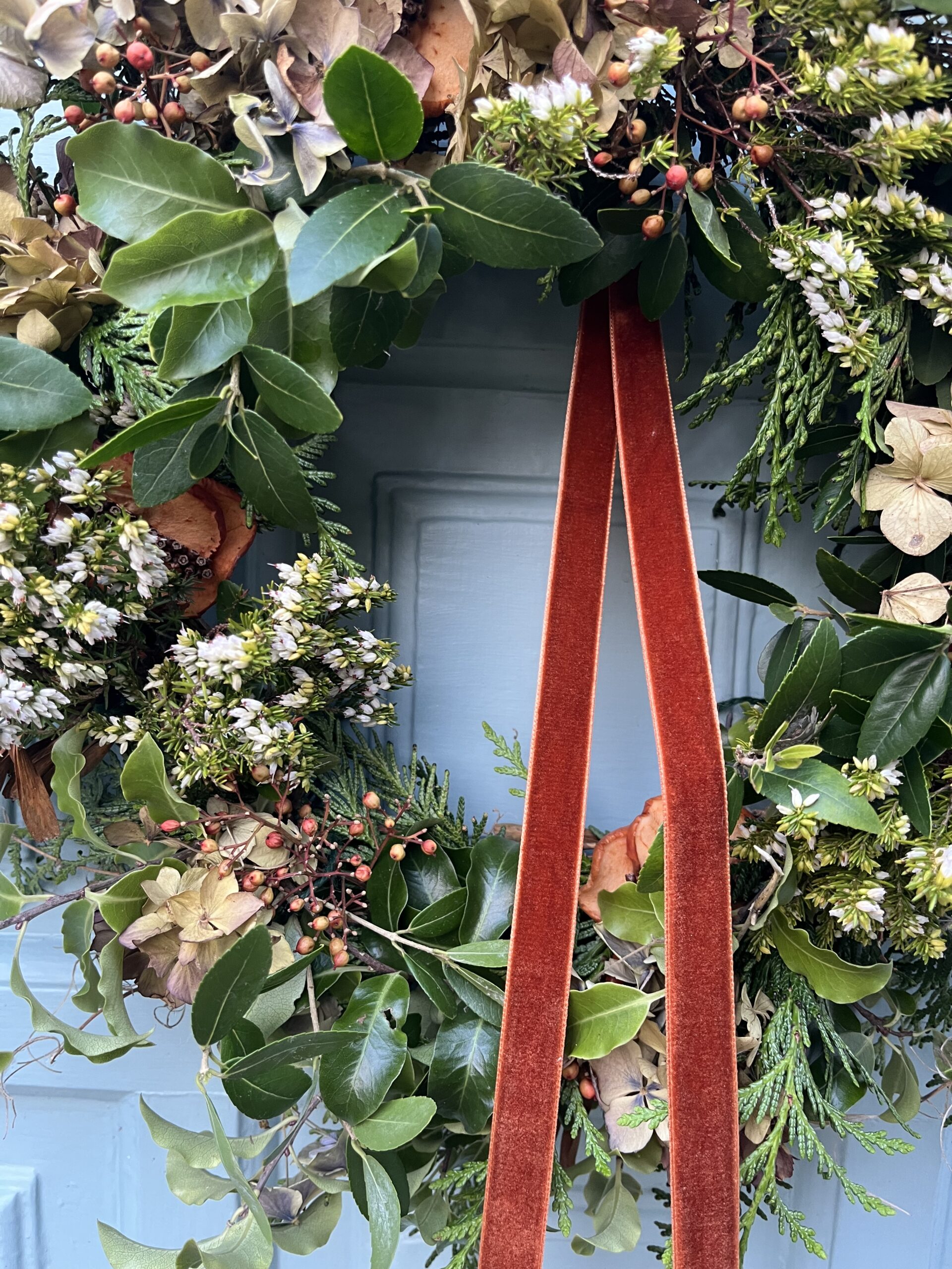 Wild Hydrangea Hanging Wreath - Image 2
