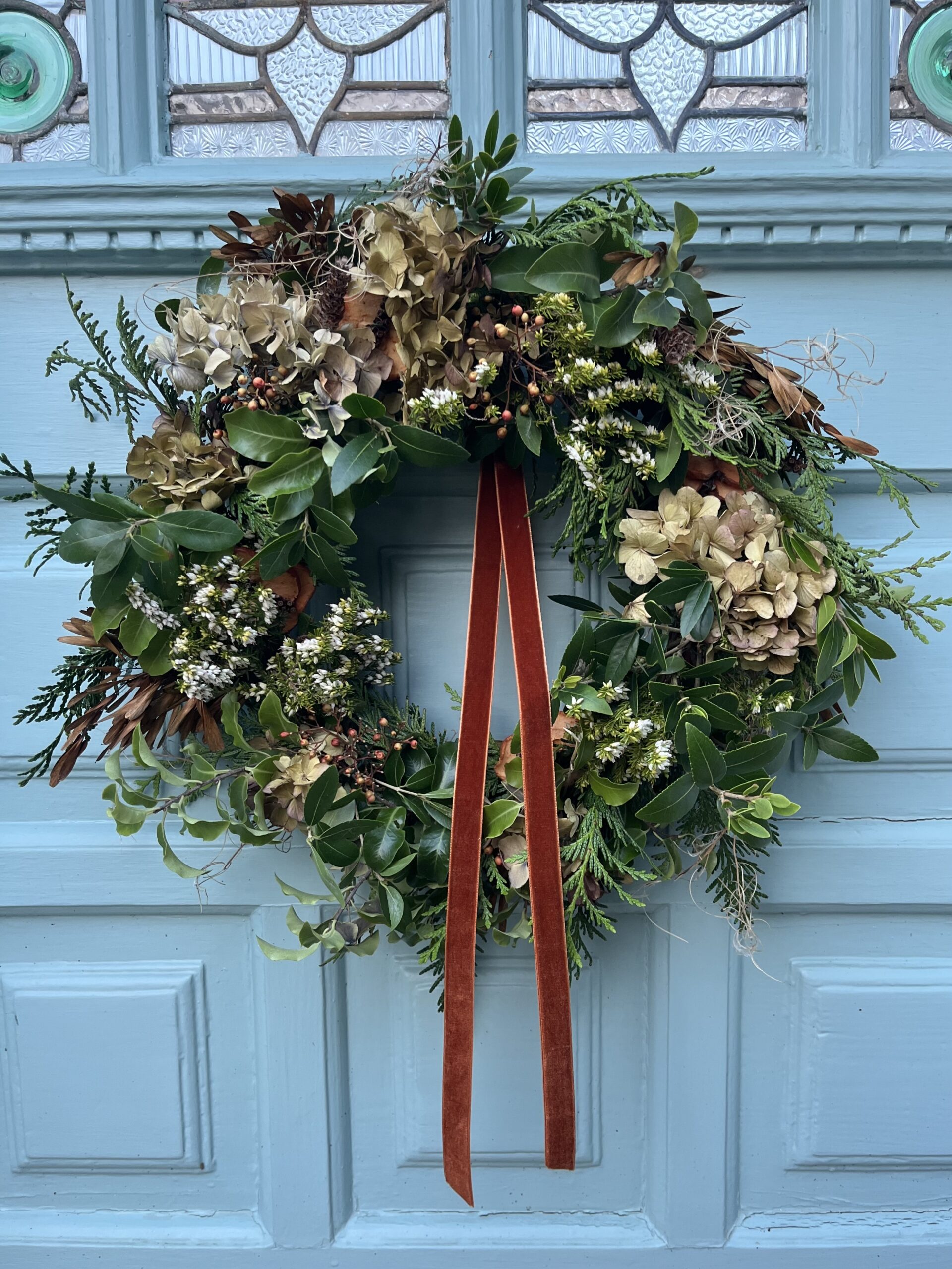 Wild Hydrangea Hanging Wreath